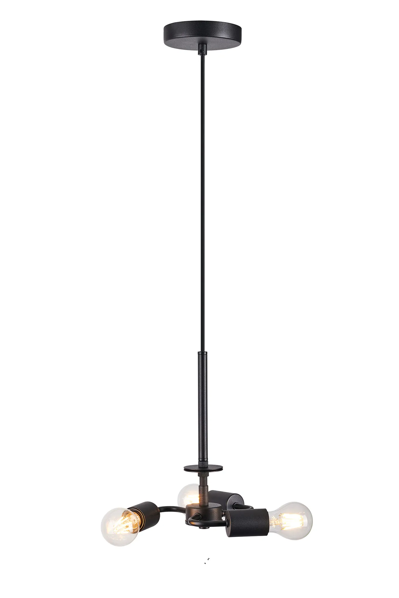 Baymont Pendant 3 Light Satin Black D0970  Deco Baymont BL